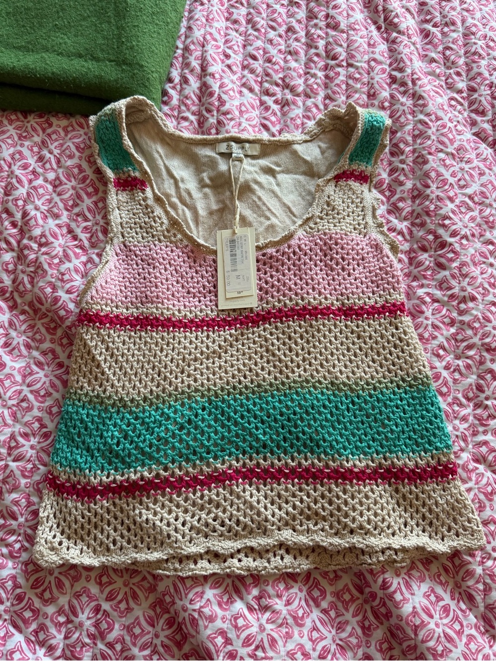 NWT Z Supply Striped Crocheted Medium Women’s Tank Top